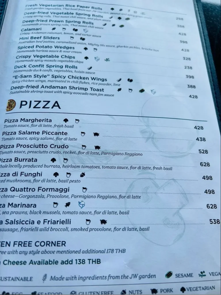 JWマリオットプーケットリゾート＆スパロビーバーメニュー