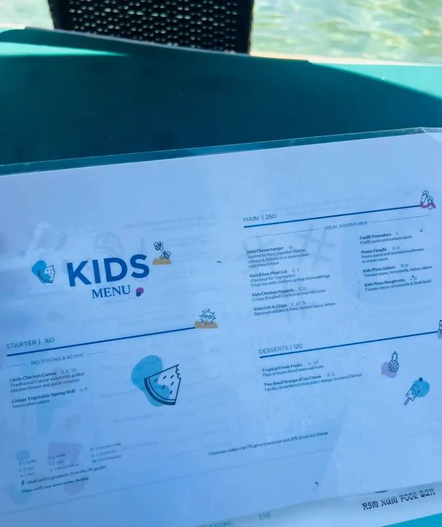 子連れにおすすめ!JWマリオット プーケット リゾート&スパ|プールキッズメニュー