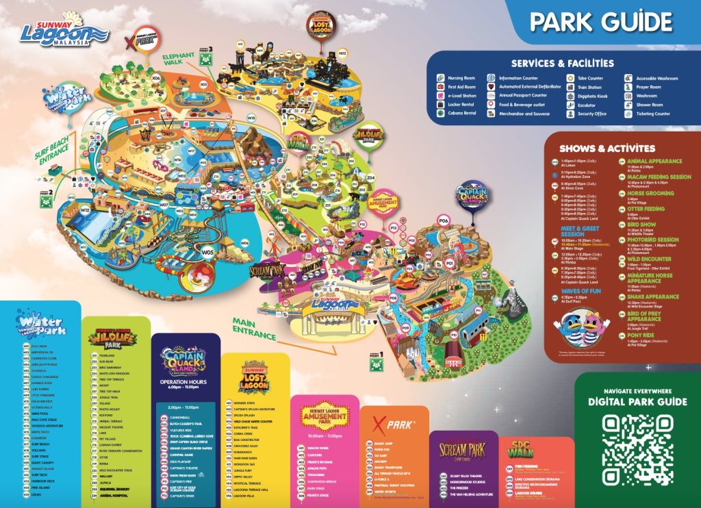 sunwaylagoonサンウェイラグーン全体マップ2025年最新版