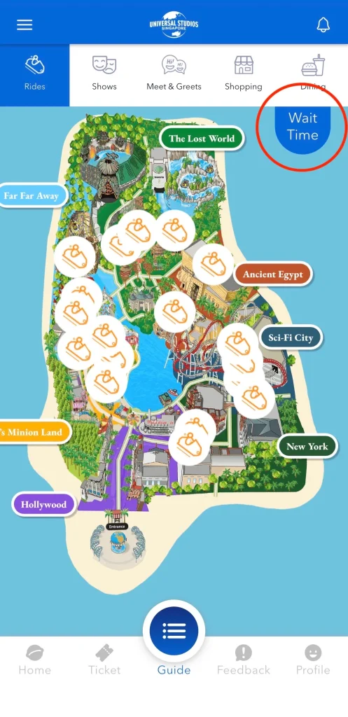 USS待ち時間リアルタイムの確認方法