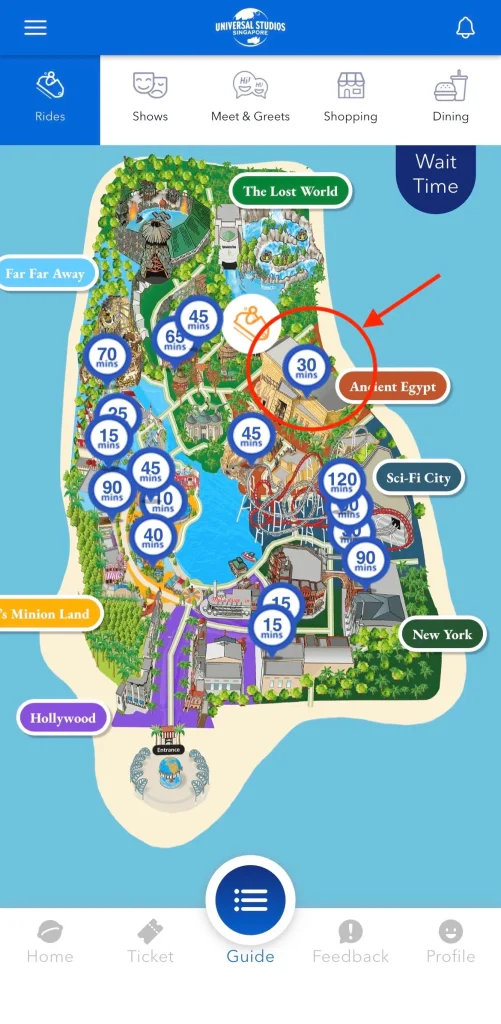 USS待ち時間リアルタイムの確認方法