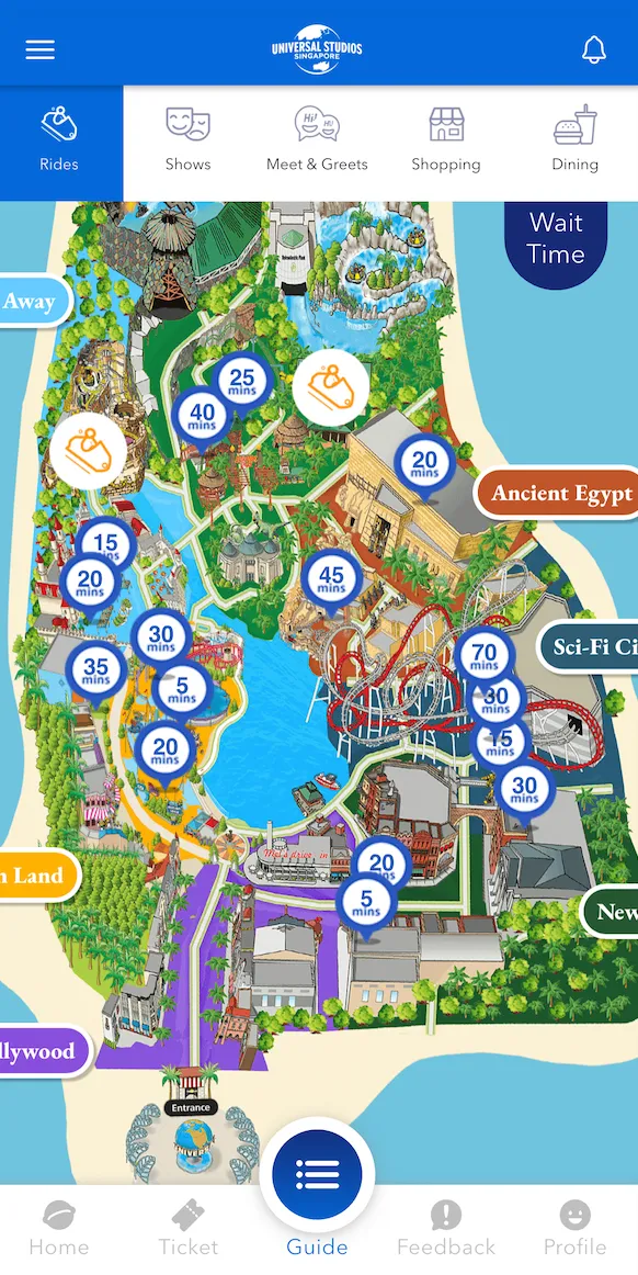 USS平日アトラクション待ち時間