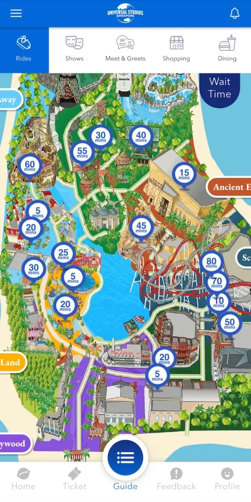 USS平日金曜アトラクション待ち時間