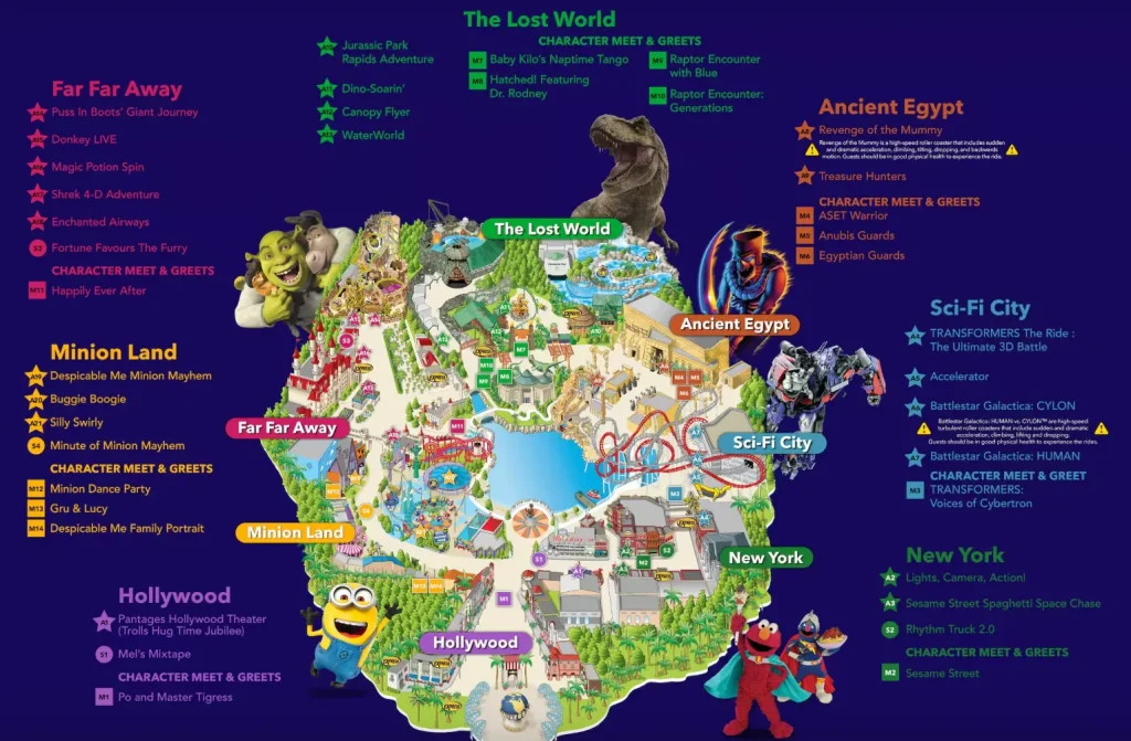 USSユニバーサルスタジオシンガポール|パークマップ(全体地図)